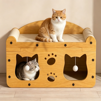 Arbre à chat moderne de luxe, tour à chat d'intérieur, griffoir, maisonnette pour chat, jouet en carton, 1 niveau, assemblage facile