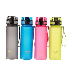 ขวดน้ำดื่มสำหรับฟิตเนสของเด็กทำจากพลาสติก BPA ฟรี500มล. ออกแบบโลโก้ได้ตามต้องการ