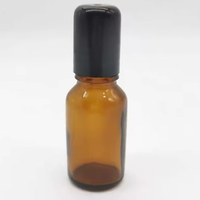 Flacon roll-on en verre ambré de 15 ml pour huile essentielle ou parfum, avec bille métallique, logo personnalisé