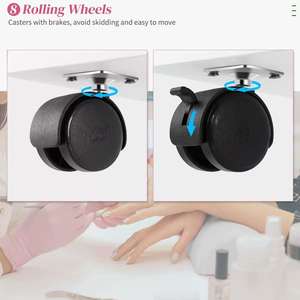 Mesa de Manicura Moderna de Madera, Simple y Elegante, una Pequeña Estación de Uñas Económica para Sala de Estar con Cajones y Gabinete de Almacenamiento - Product Image 5