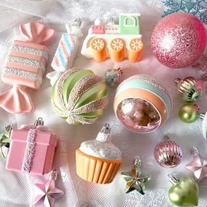 Plastic Painted Colorful Hanging Balls Ornaments Stars Snowflakes Donuts Cake Christmas Tree Decorations Macarons <b>Candy</b> Boxes - Product Image 1