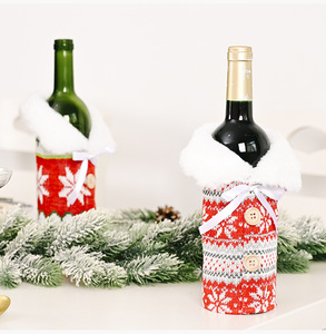 Elegante Bolsa de Regalo para Champán con Patrón de Copos de Nieve Tejidos, Decoraciones Navideñas para Fiestas, Funda para Botella de Vino - Product Image 5