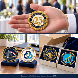 Pièces commémoratives d'entreprise personnalisées avec relief en relief pour anniversaire d'entreprise, reconnaissance des employés et cadeaux d'affaires OEM ODM - Product Image 2