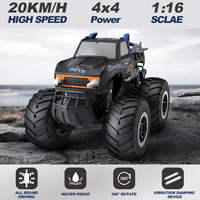 Camion RC amphibie tout-terrain haute vitesse 4x4 à l'échelle 1/16 2,4 GHz avec télécommande 6 canaux pour enfants