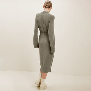 Maglione lavorato a maglia in lana di nuova moda vestito maglione lavorato a maglia Casual a mezza manica lunga da donna - Product Image 5