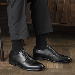 Leather business formal <b>shoes</b> for <b>men</b>, suitable for office wear, British casual <b>work</b> <b>shoes</b>, genuine leather, breathable - Product Image 4