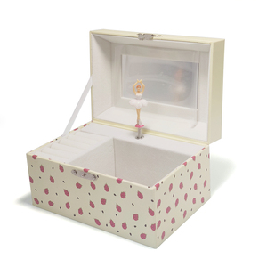 Caja de música con figura giratoria de bailarina para niñas pequeñas, caja de joyería de bailarina Musical personalizada con espejo