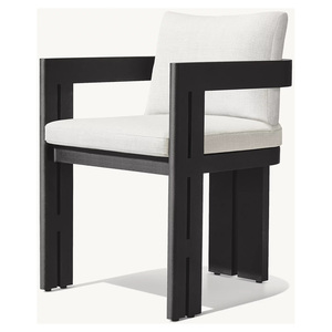 6 chỗ ngồi nhà hàng Patio đồ gỗ ngoài trời thiết lập Bàn dài và nhôm kim loại ghế ăn - Product Image 2