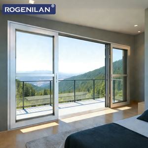 ROGENILAN Puerta Corredera de Vidrio para Patio Exterior Minimalista de Aluminio, Resistente a Huracanes, con <span class=keywords><strong>Doble</strong></span> Acristalamiento Low-E - Product Image 2