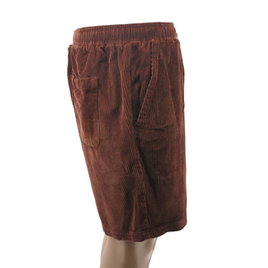 กางเกงขาสั้นผ้าลูกฟูกสำหรับผู้ชายกางเกงขาสั้นผ้าลูกฟูกเอวยางยืดมีกระเป๋าผ้าฝ้ายหลวมสบายออกแบบได้ตามต้องการ - Product Image 6