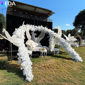 Fondo Metálico Blanco LEDA para Eventos y Fiestas al Aire Libre, Fondo de Hierro Compuesto con Forma de Algas Marinas con LED para Bodas - Product Image 2