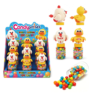 BESTAR Juguete Interactivo para Niños, Bola de Caramelo con Forma de Animal Divertido, Pollito, Pato, Bobble Head, Caramelos Duros de Gelatina Coloridos en Botella - Product Image 1