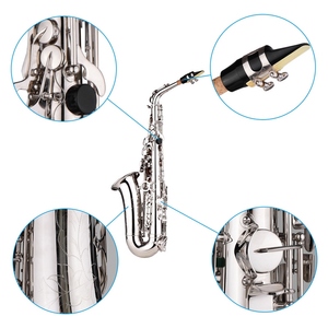 Saxophone <span class=keywords><strong>Sax</strong></span> <span class=keywords><strong>Eb</strong></span> Be Alto E Plat Laiton Sculpté Motif sur Surface Embouchure en Plastique Exquis avec des Gants - Product Image 4