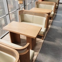 Meubles de restaurant commerciaux en bois OEM ODM, mobilier de cafétéria, banquet, banquette incurvée, table à manger modulaire, ensemble de chaises
