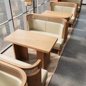 Set di Tavoli e Sedie Modulari OEM ODM in Legno per Ristoranti Commerciali, Caffetterie, Banchetti con Sedute Curve - Product Image 4