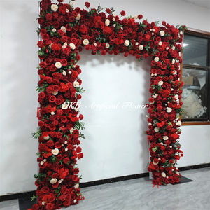 Arche florale en tissu de soie rouge durable et écologique DKB Factory, 6-7 pieds, pour décoration de mariage, événement ou photomaton – Vente chaude - Product Image 3