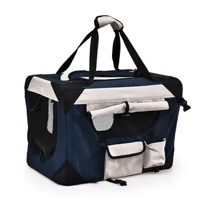 All In One Foldable Easy Assembled Waterproof Pet Travel Crate Dog Travel Bag With Storage Bag