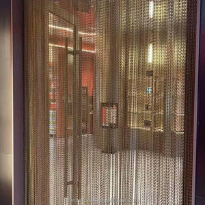 Divisor de Habitaciones de Malla de Aluminio Color Oro Rosa, Malla Metálica Decorativa Moderna para Boutique y Estudio - Product Image 3