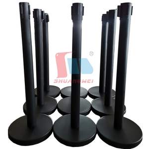 Op Maat Gemaakte Anti-Collision Stalen Touw Wachtrij Parkeerriem Staander Post Crowd Control Verkeersbarrières Voor Tentoonstelling - Product Image 1