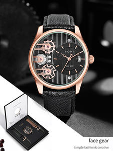 นาฬิกา SYN <span class=keywords><strong>TOMI</strong></span> T106 รุ่นใหม่ นาฬิกาข้อมือควอตซ์ผู้ชาย สายหนัง ดีไซน์ธุรกิจ กันน้ำ - Product Image 5