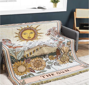 Tốt bán sản xuất Polyester dệt chăn tùy chỉnh Jacquard tấm thảm chăn tùy chỉnh Jacquard ném Dã Ngoại chăn mat - Product Image 1