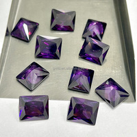 Zircon cubique de grande taille, forme baguette, couleur améthyste, de 3*5 mm à 10*12 mm, pierres précieuses violettes, coupe rectangulaire, pierre précieuse en zircon