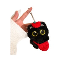 Peluche en peluche Kawaii chaton noir chat mignon porte-clés peluche peluche Peluches Al Por Mayor porte-clés jouets chats pour Machine à griffes