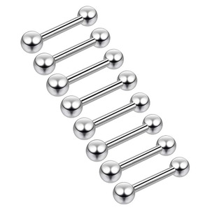 <b>Titanium</b> Double Ball Tongue <b>Stud</b> G23 ASTM F136 Internal Thread Body Jewelry Unisex Piercing Accessory - Product Image 3