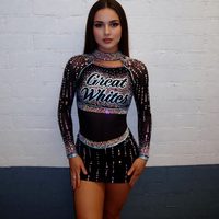 Tenue de cheerleading douce et agréable pour la peau, vêtements de performance personnalisés pour équipes de cheerleading pour adultes