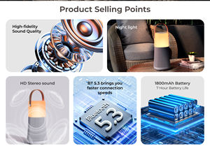 Batería recargable de gama alta con acabado dorado/negro de sincronización multihabitación, altavoces resistentes al agua para uso familiar al aire libre CE/FCC/RoHS - Product Image 3