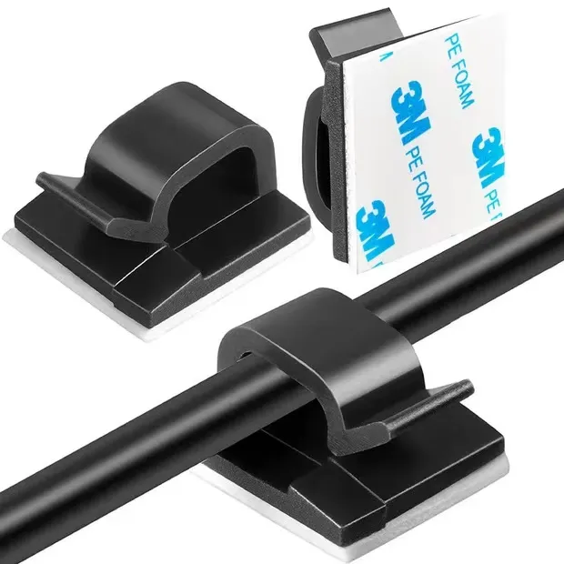 Serre-câble auto-adhésif 3M Clips de câble adhésifs Pinces en plastique Nylon Organisateur de câble Clip