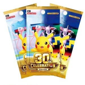 Pack de boosters individuels Pokémon édition limitée 30e anniversaire, <span class=keywords><strong>cartes</strong></span> à collectionner chinoises scellées, illustrations classiques Pikachu et Mewtwo - Product Image 6