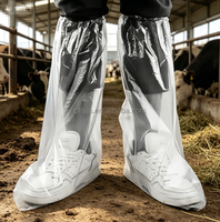 Surchaussures universelles hautes antidérapantes et imperméables jetables pour l'élevage, la ferme et les environnements boueux extérieurs