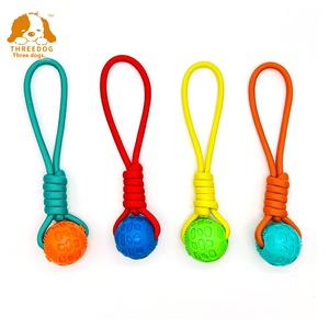 2025 nuevo polipropileno TPR <span class=keywords><strong>perro</strong></span> juguete bola chirriante <span class=keywords><strong>con</strong></span> cuerda de algodón resistente a mordeduras al por mayor <span class=keywords><strong>para</strong></span> Gatos Perros - Product Image 4