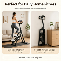 Escaladora ATHSPO Mejorada con Doble Resistencia y Cuerdas Dobles, Pasamanos Curvos Antideslizantes, Escalador de Fitness Interior de Acero Reforzado