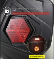 Système de garde-boue arrière détachable TORST avec réflecteurs pour moto Qingqi Suzuki Handao QS150-6 en polymère PP hexagonal 1
