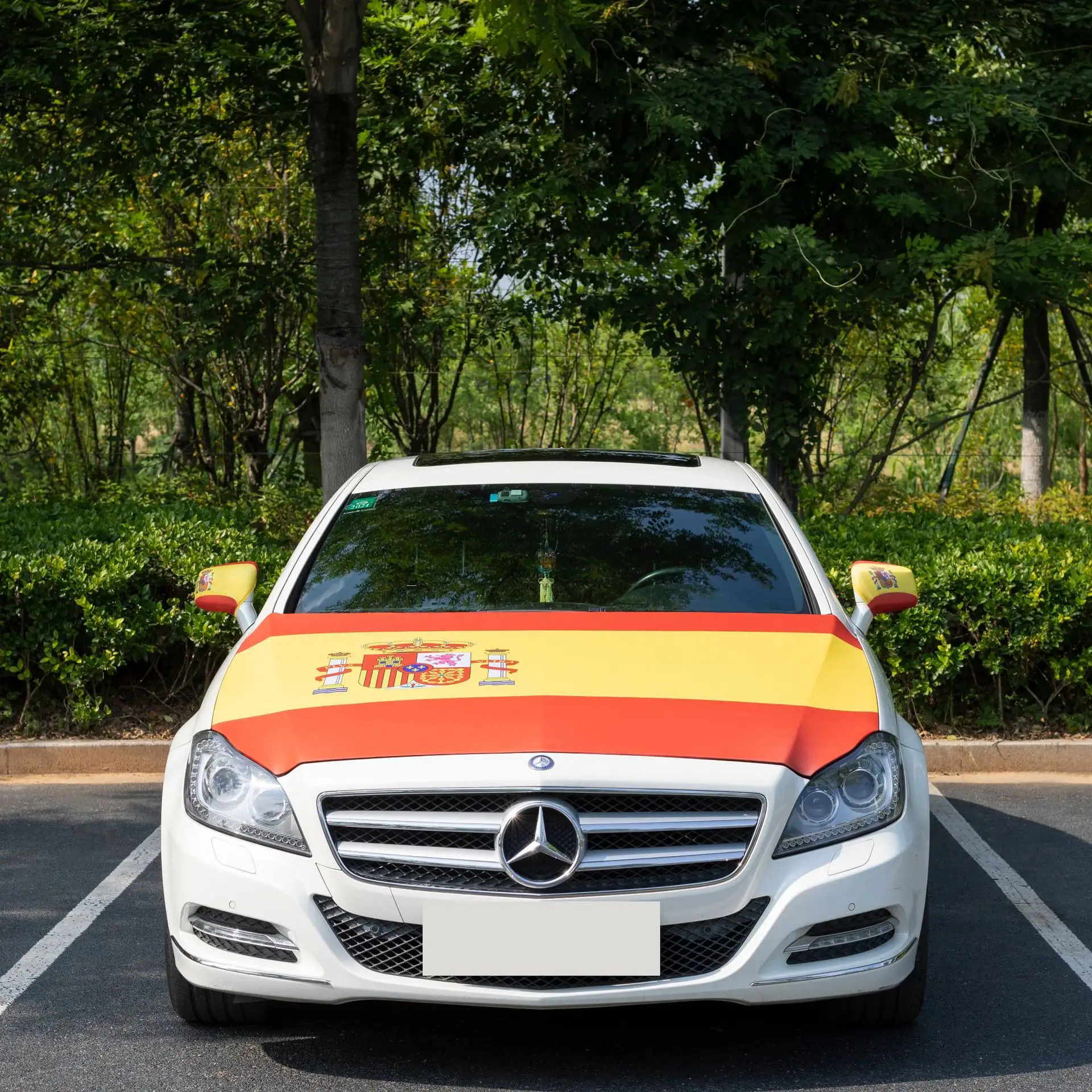 Benutzer definierte Fußballfans Spanien Flagge Auto Motorhaube Abdeckung Flagge Spiegel Abdeckung Auto Flaggen gesetzt