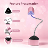 Lampe UV LED de bureau rechargeable 18W, outil de séchage professionnel sans fil avec capteur automatique pour salon et domicile