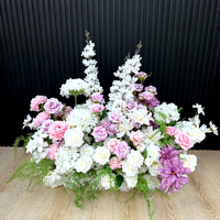 Décoration florale populaire pour mariage printanier, fleurs artificielles personnalisées en roses roses pour allée de mariage, chemin de fleurs pour le sol de la salle de mariage