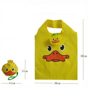 Venta al por mayor stock personalizado reutilizable plegable red de compras promoción regalo bolsas plegables con estampado de animales de dibujos animados de flores - Product Image 4