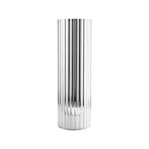 Striped Stainless Steel <b>Vase</b> 304 Minimalist Rust Resistant For Home Hotel Decoration - Product Image 3
