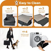 Luxe multifonctionnel chien siège de voiture Rectangle voyage lit pour animaux de compagnie avec fond antidérapant amovible lavable solide motif emballé Carton