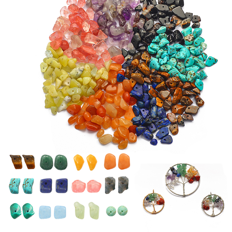 Natural Crystal Turquoise Amethyst Jasper Agate Chips Gemstones Beads Kit for DIY Jewelry Necklace Earring Bracelet Making