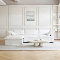 ATUNUS Italienisches Modulares 3+1 Ecksofa mit Relaxfunktion für Wohnzimmer – Waschbare Weiße Couch