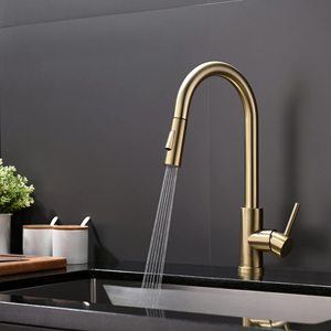 Brushed Gold <strong>Sprayer</strong> <strong>Faucet</strong> SUS 304 Stainless Steel <strong>Faucet</strong> With Hose Pull Down <strong>Utility</strong> Sink <strong>Faucet</strong> for Kitchen - Product Image 6