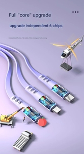 Chất Lượng Cao Thực 120W Có Thể Thu Vào Loại C Micro USB Pd Siêu Nhanh Sạc Cáp Dữ Liệu 3-In-1 Cho iPhone Samsung - Product Image 6