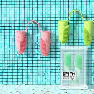 Due dita in Silicone doppio dito spazzolino da denti per cani e gatti strumento di pulizia orale cura dentale uso toelettatura - Product Image 5