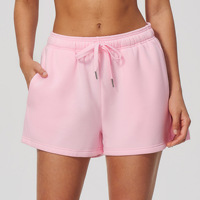 NCLAGEN Short de sport pour femme, pantalon de survêtement ample à jambes droites avec cordon de serrage à la taille et poches latérales, short de course et de fitness en plein air