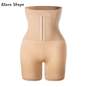 Shorty gainant taille haute pour femme, effet ventre plat, fermeture 3 crochets, haute compression, rehausseur de fesses - Product Image 2