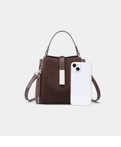 Bolso de Mano de Lujo Personalizado en Cuero de Ante con Asa Superior, Bandolera, Cierre de Cremallera, Impermeable, Bolso Tote de Piel de Vacuno para Mujer - Product Image 5